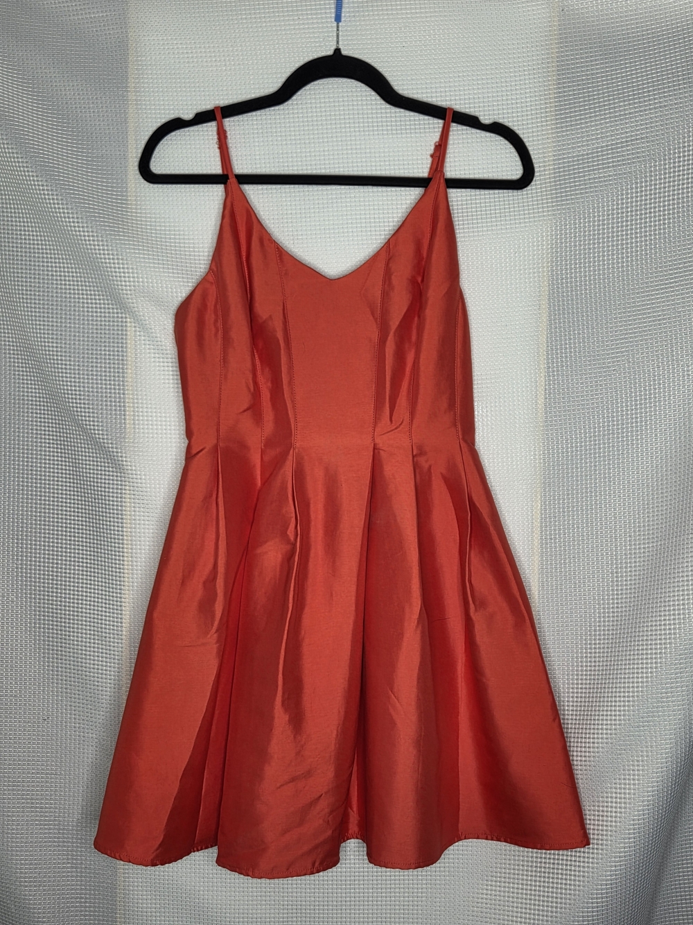 DO+BE Red Orange Spaghetti-Strap Fit-and-Flare Mini Dress